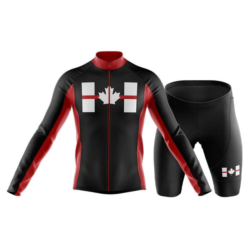 Canada Red Thin Line Club Cycling Kit (Black)