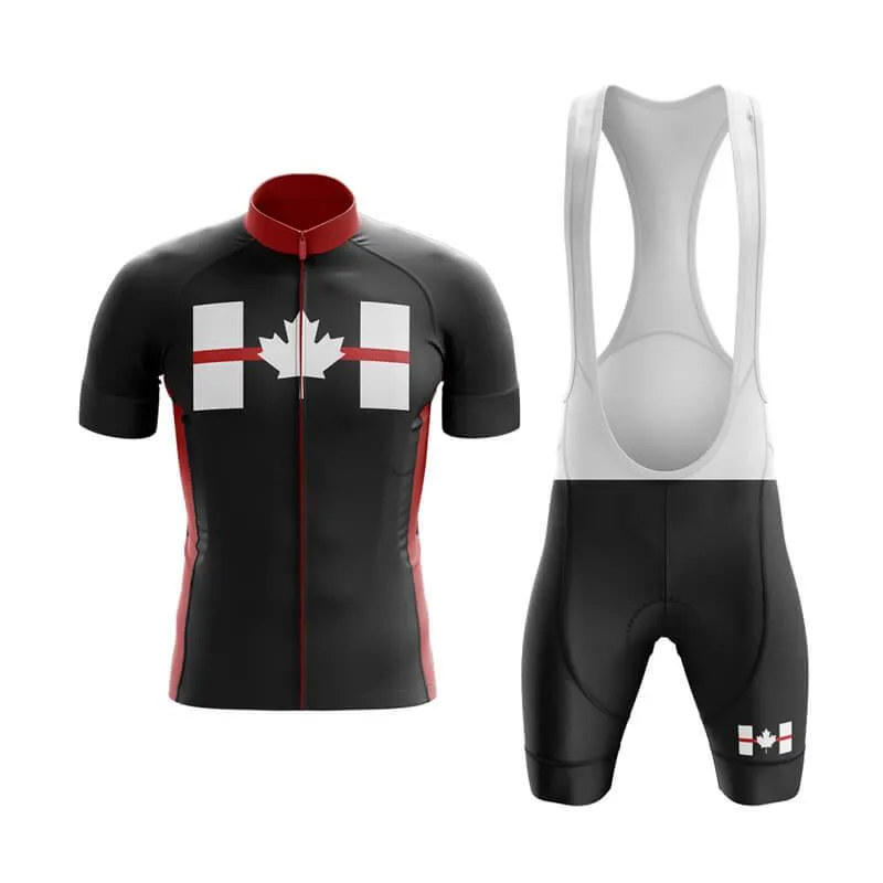 Canada Red Thin Line Club Cycling Kit (Black)