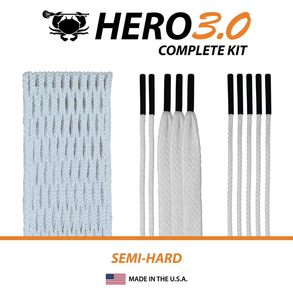 ECD Hero 3.0 Semi-Hard Lacrosse Mesh and Hero Strings Complete Stringing Kit