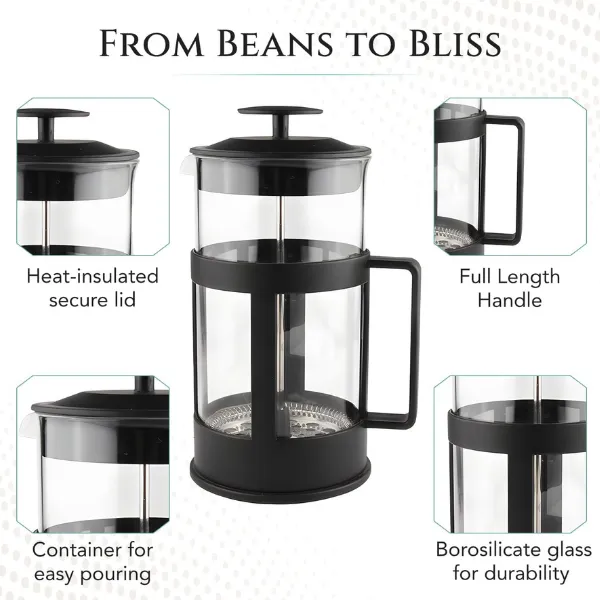 French Cold Brew Press Coffee Maker 34 Oz / 1000 ML Heat Resistant Tea Maker Bn-link