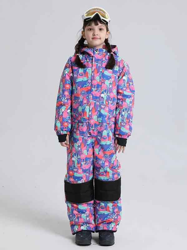 Girl & Boy's Animal World One Piece Snowsuits