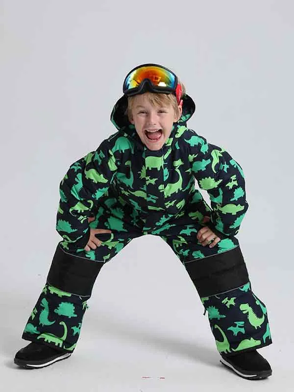 Girl & Boy's Animal World One Piece Snowsuits