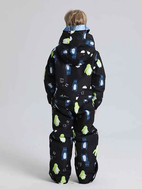 Girl & Boy's Penguin One Piece Snowsuits