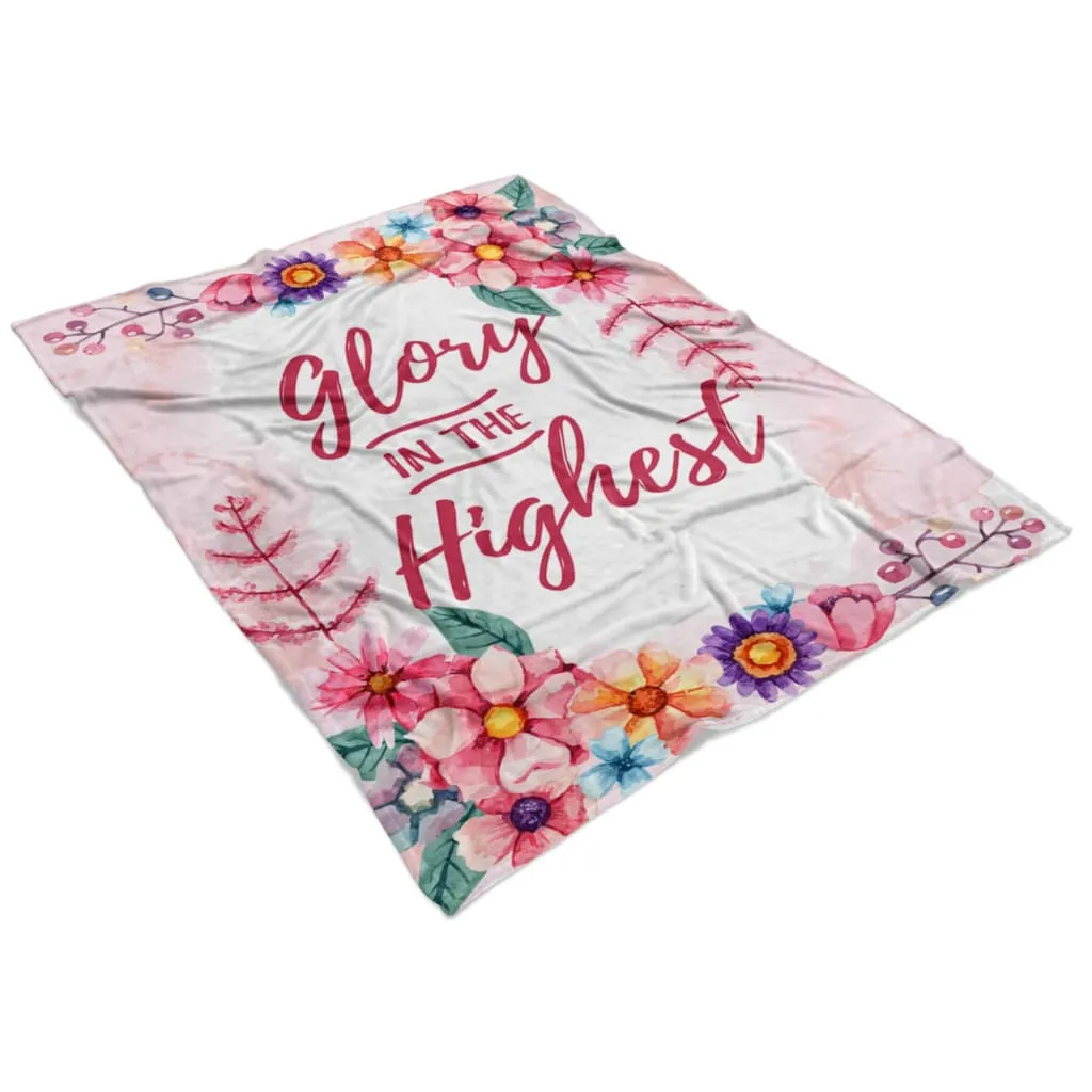 Glory In The Highest Fleece Blanket - Christian Blanket - Bible Verse Blanket