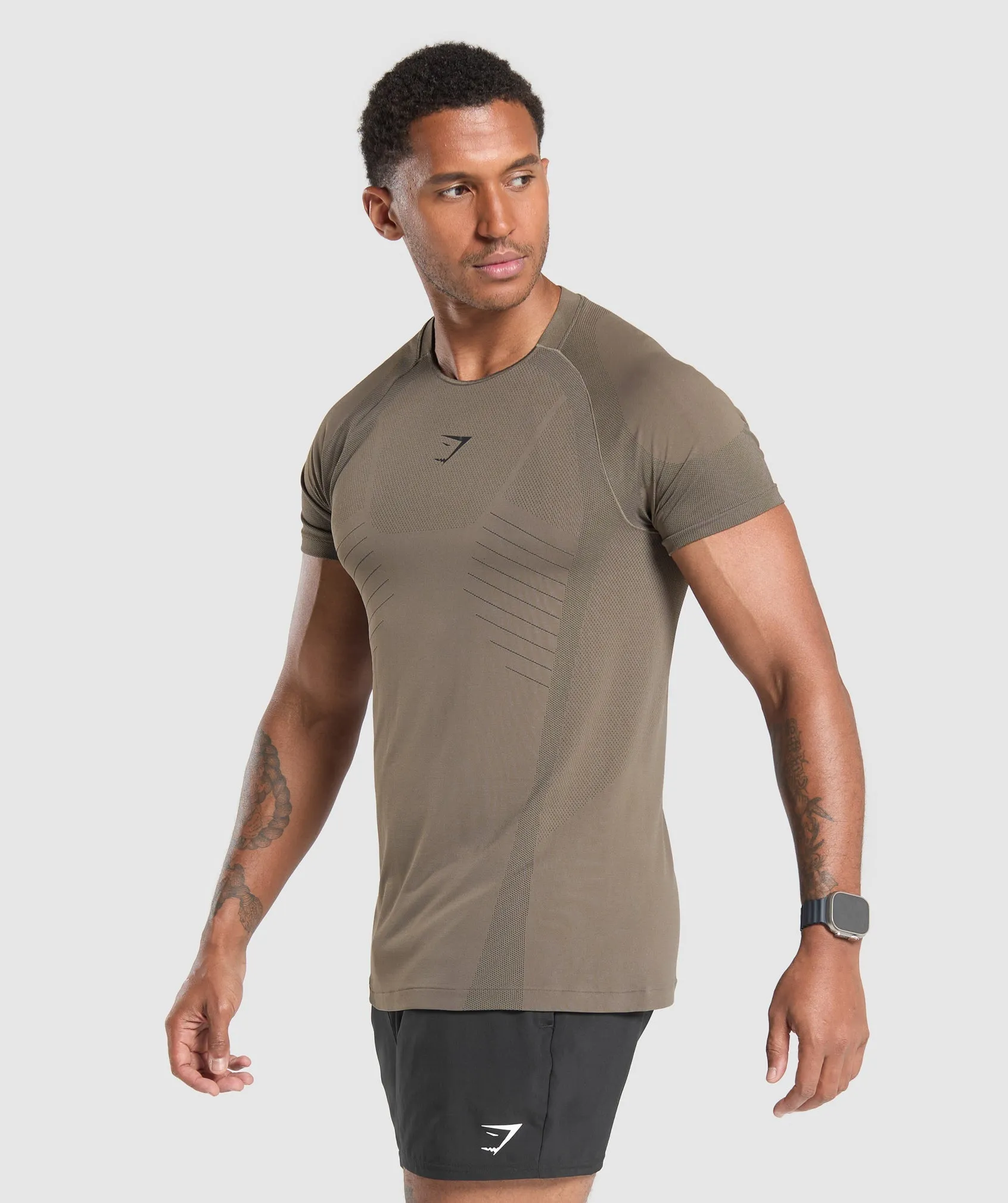 Gymshark Apex Seamless T-Shirt - Camo Brown/Black