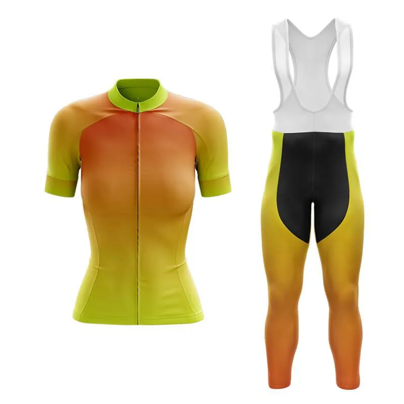 Hi Viz Yellow and Red Gradient Club Cycling Kit