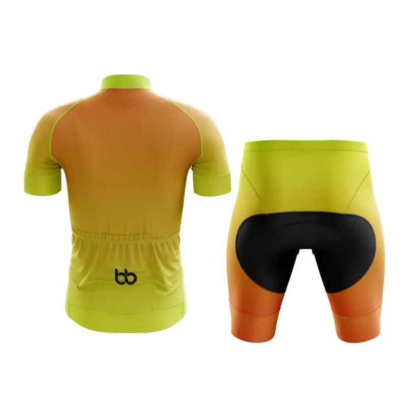 Hi Viz Yellow and Red Gradient Club Cycling Kit