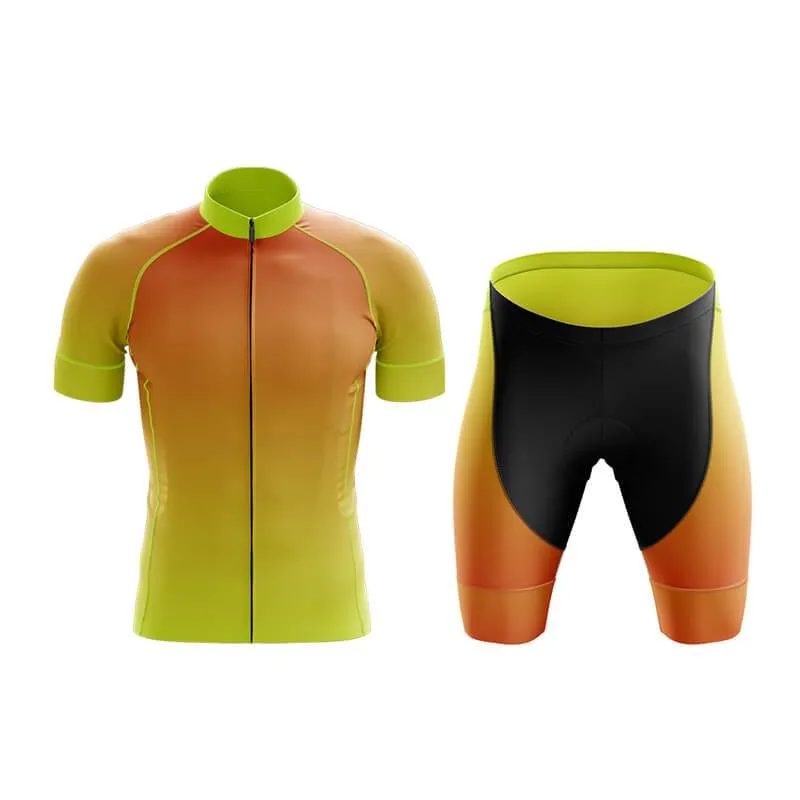 Hi Viz Yellow and Red Gradient Club Cycling Kit