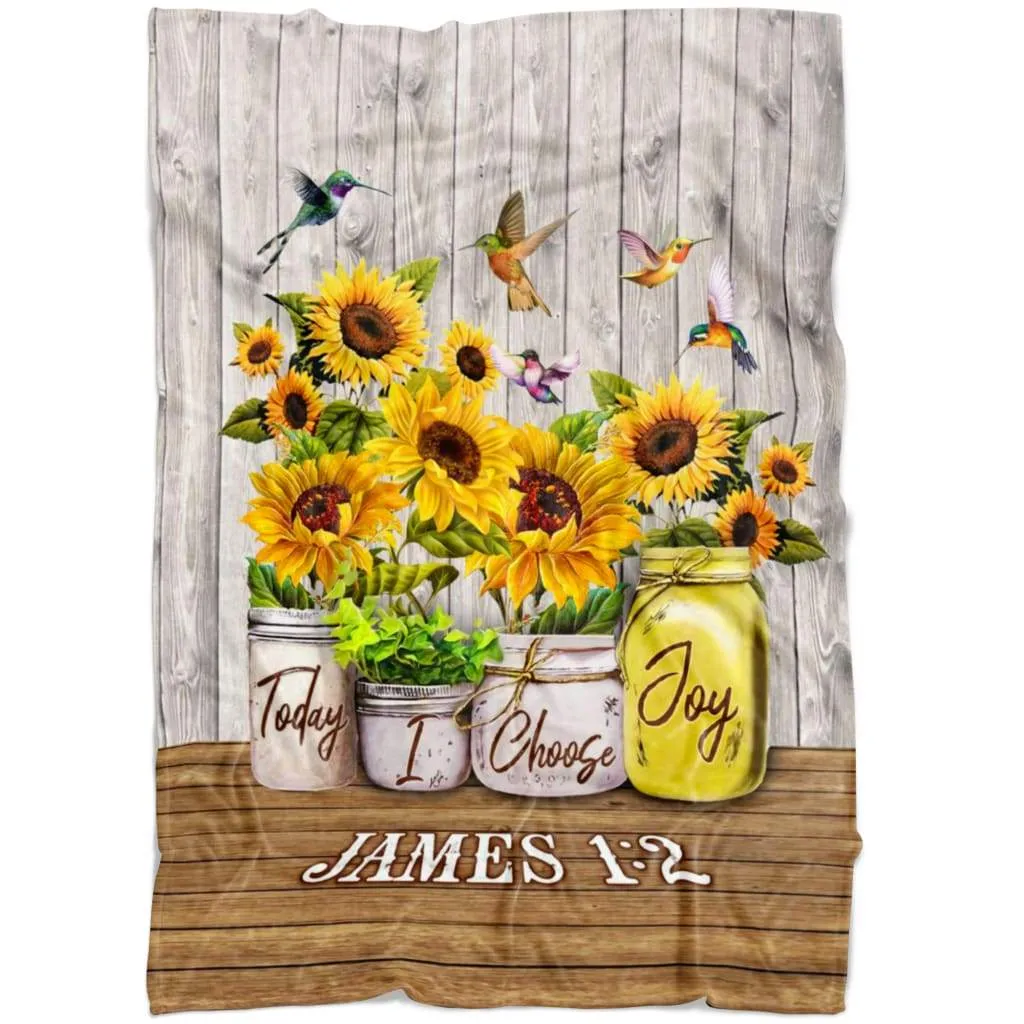 James 12 Today I Choose Joy Fleece Blanket - Christian Blanket - Bible Verse Blanket