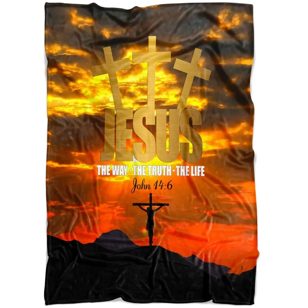 Jesus The Way The Truth The Life Fleece Blanket - Christian Blanket - Bible Verse Blanket