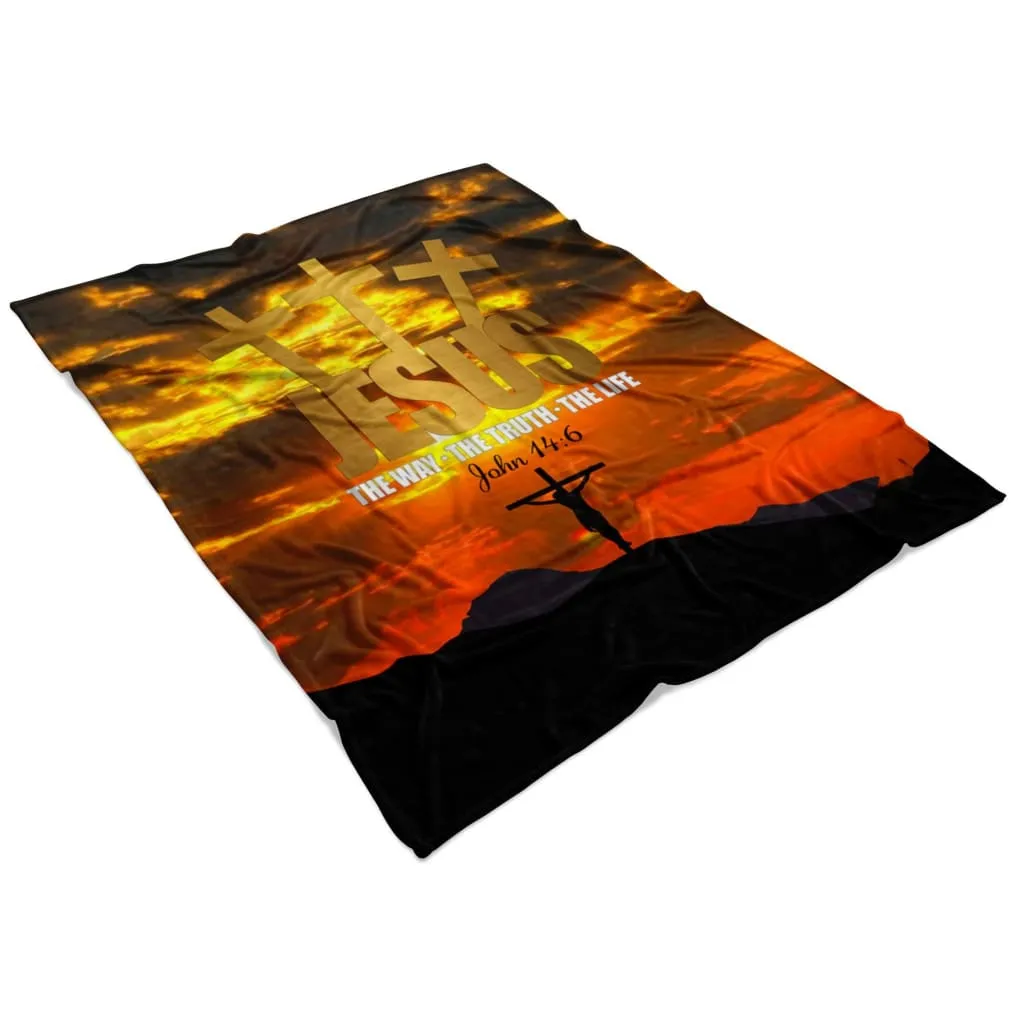 Jesus The Way The Truth The Life Fleece Blanket - Christian Blanket - Bible Verse Blanket