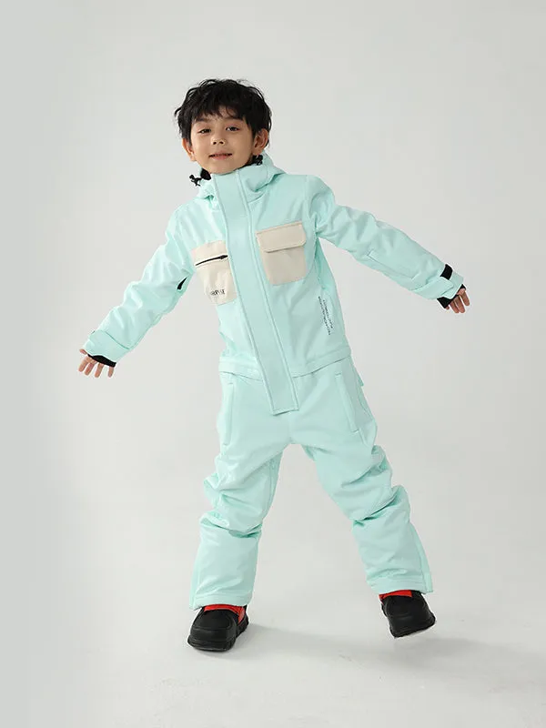 Kid's Air Pose Winter Warrior Block One Piece Snowsuit