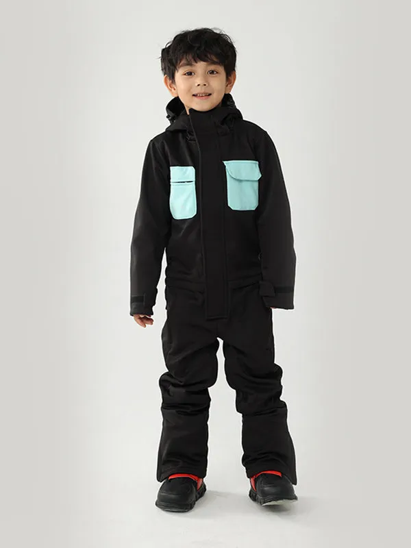 Kid's Air Pose Winter Warrior Block One Piece Snowsuit