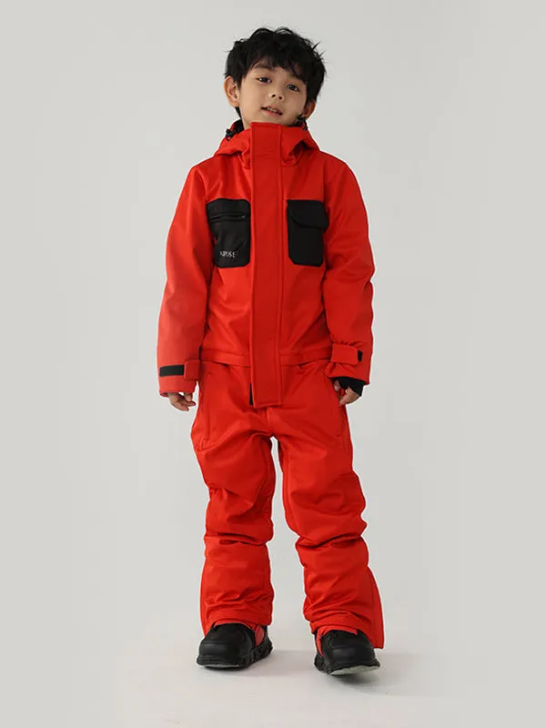 Kid's Air Pose Winter Warrior Block One Piece Snowsuit