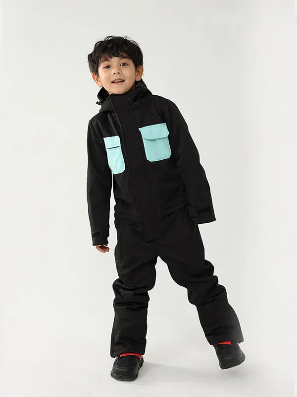 Kid's Air Pose Winter Warrior Block One Piece Snowsuit