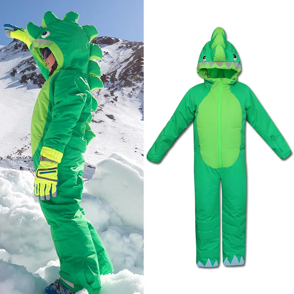 Kids Unisex Waterproof Winter Animal Friendly One Piece Jumpsuit Snowsuits