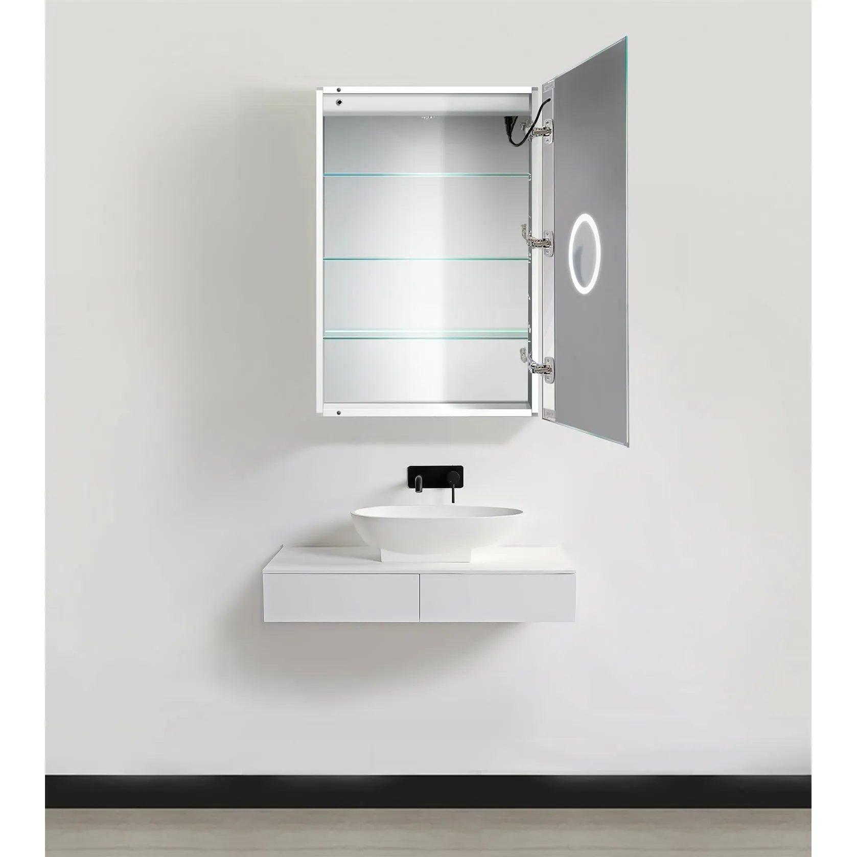 Krugg Svange 2436R  24" X 36" LED Medicine Cabinet with Dimmer & Defogger SVANGE2436R