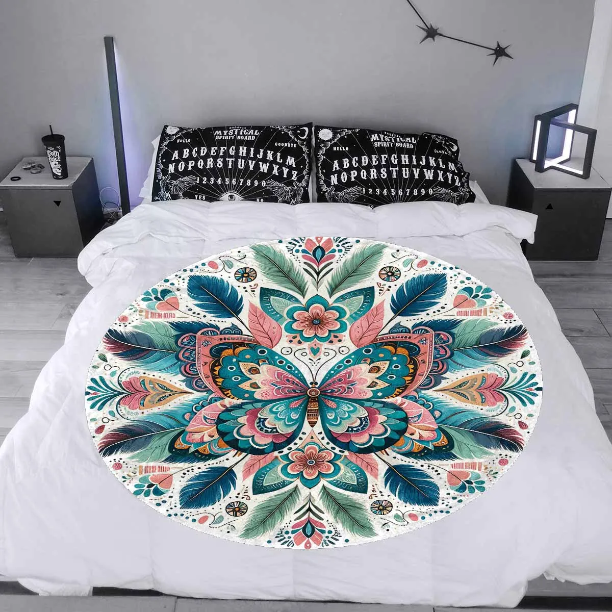 Mandella_Butterfly_Awd35154  Circular Micro Fleece Blanket 60"