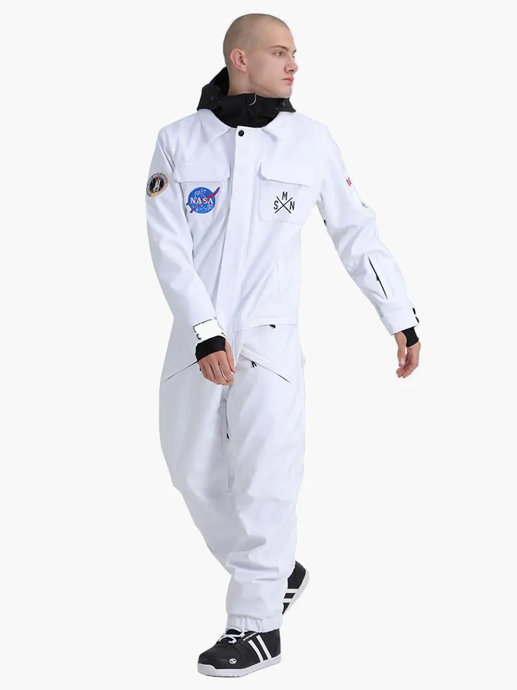 Men's One Picece Snowboard Ski Suits Slope Star White