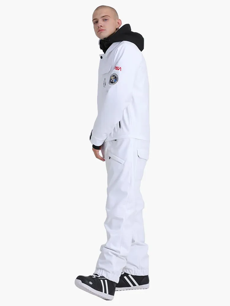 Men's One Picece Snowboard Ski Suits Slope Star White