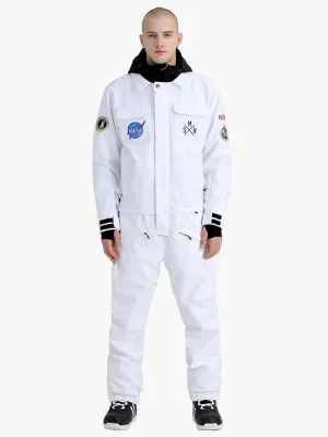 Men's One Picece Snowboard Ski Suits Slope Star White