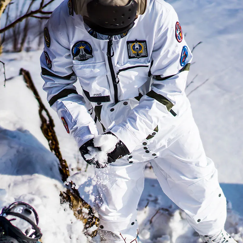 Men's PINGUP Nasa Space Station One Piece Snowboard Suits