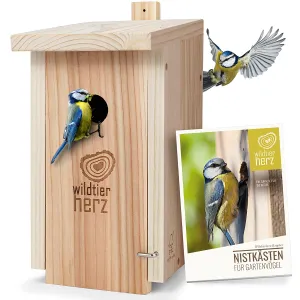 Nesting Box For Blue Tits - Weatherproof, Made From Untreated Fsc Wood