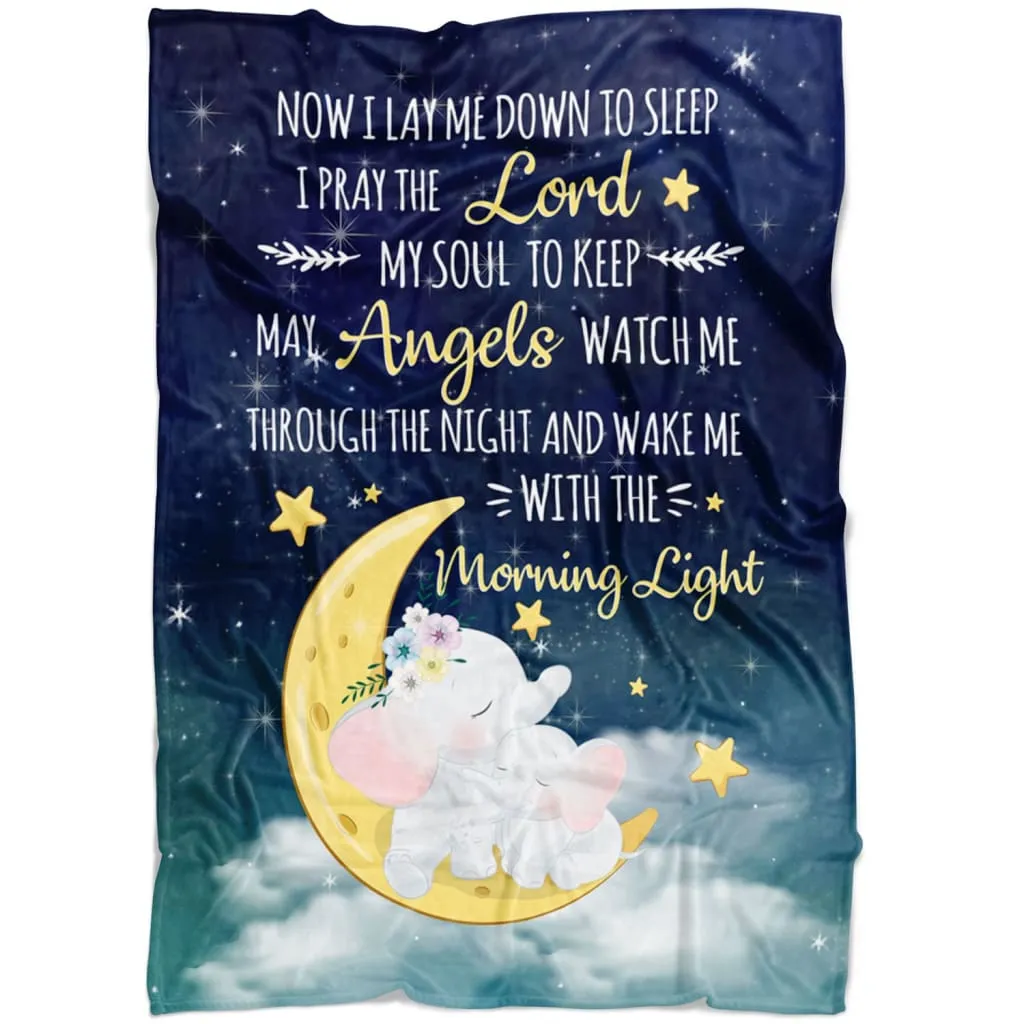 Now I Lay Me Down To Sleep Fleece Blanket - Christian Blanket - Bible Verse Blanket