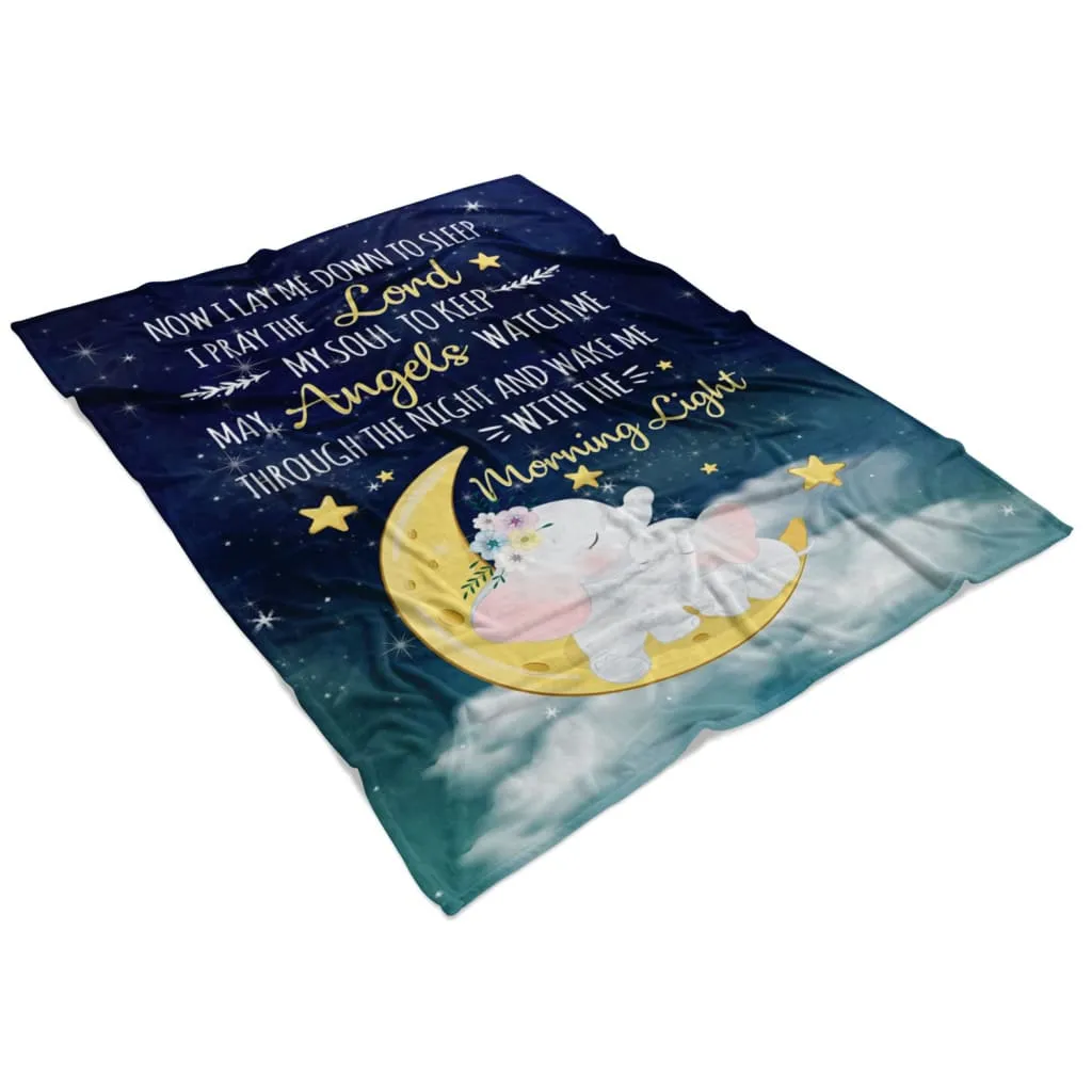 Now I Lay Me Down To Sleep Fleece Blanket - Christian Blanket - Bible Verse Blanket