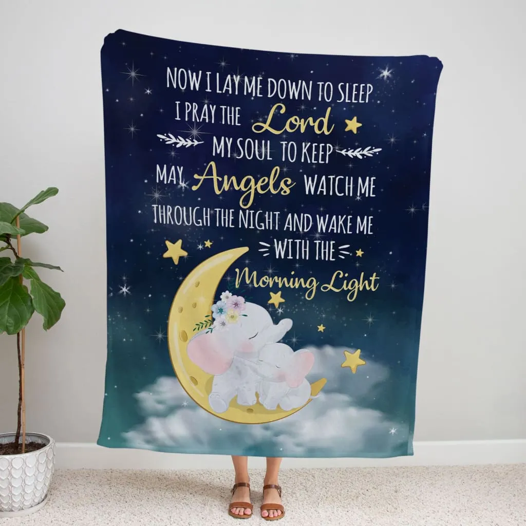 Now I Lay Me Down To Sleep Fleece Blanket - Christian Blanket - Bible Verse Blanket