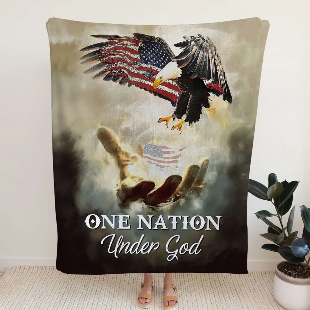 One Nation Under God 2 Fleece Blanket - Christian Blanket - Bible Verse Blanket