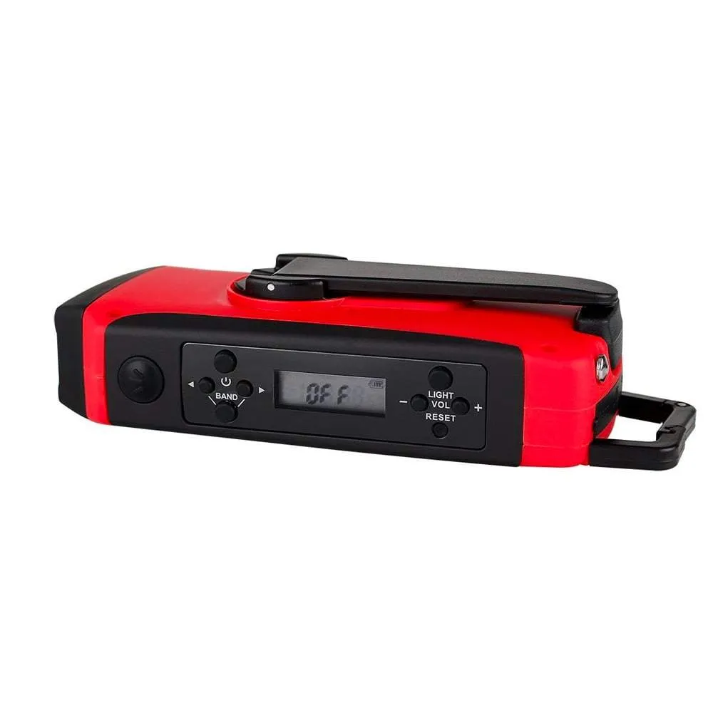 Portable Emergency Solar/Dynamo/DC & AM/FM/NOAA Radio & LED Flashlight & 1000mAh Power Bank Charger