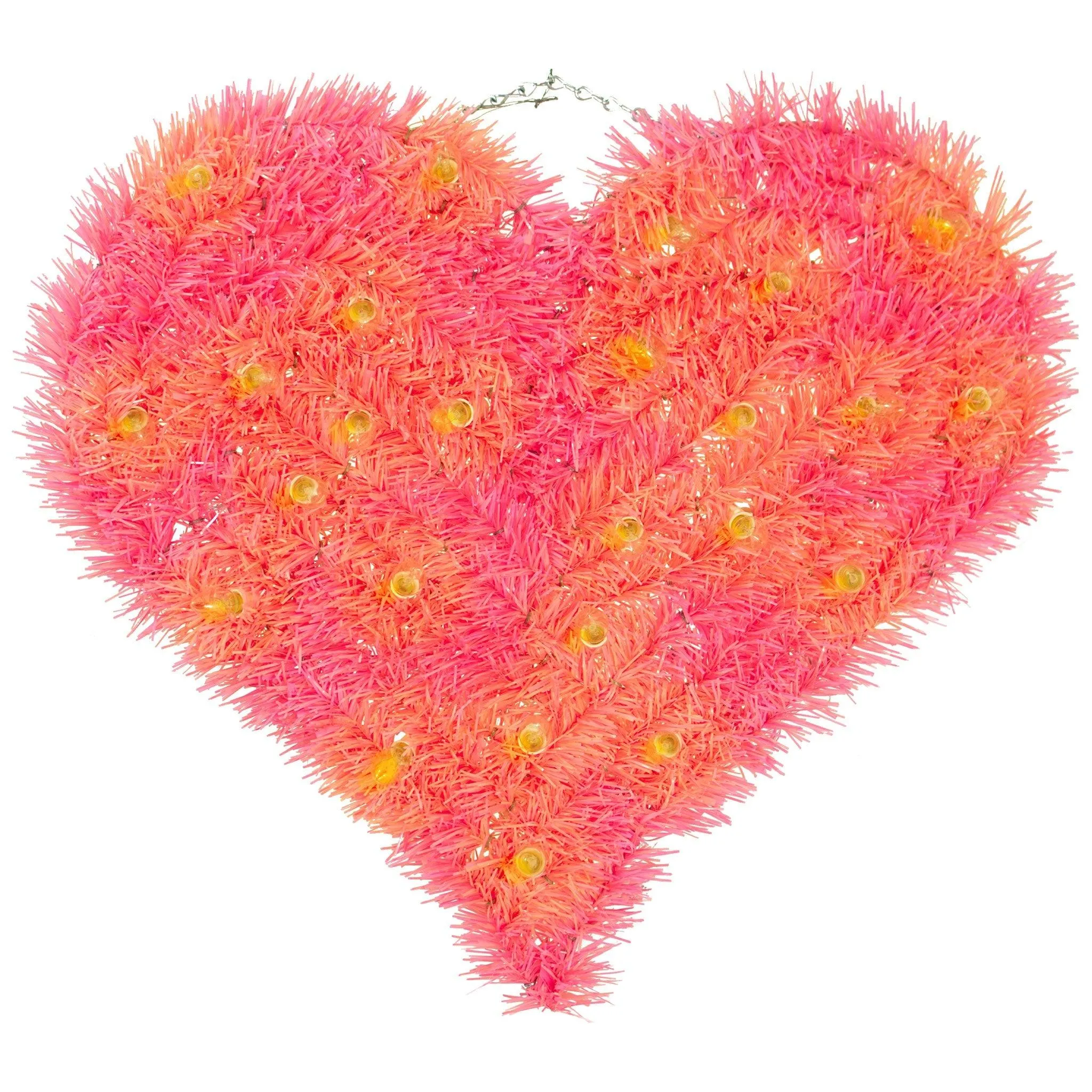 Pre-Lit Valentine's Day Tinsel Hearts with Lights