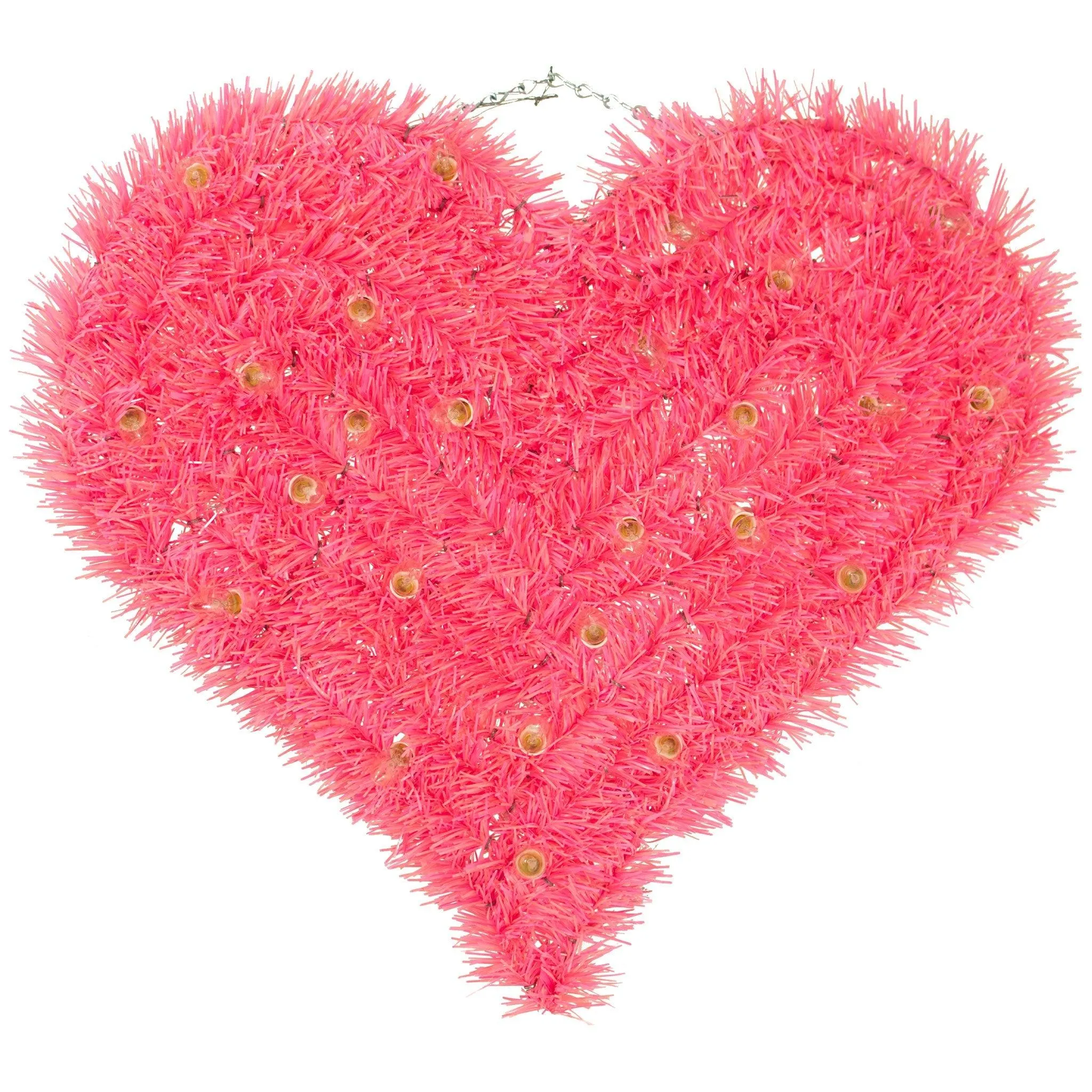 Pre-Lit Valentine's Day Tinsel Hearts with Lights