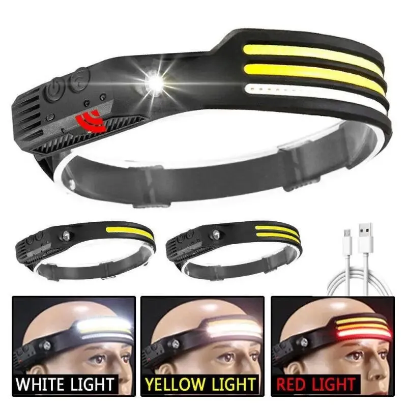 Rechargable Headlamp, Camping Accessories Gear, Waterproof Head Led Lights