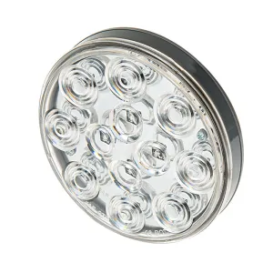 Round LED Truck and Trailer Lights w/ Clear Lens - 4” LED Back Up Lights - 3-Pin Connector - Flush Mount - 12 LEDs (ST-W12)