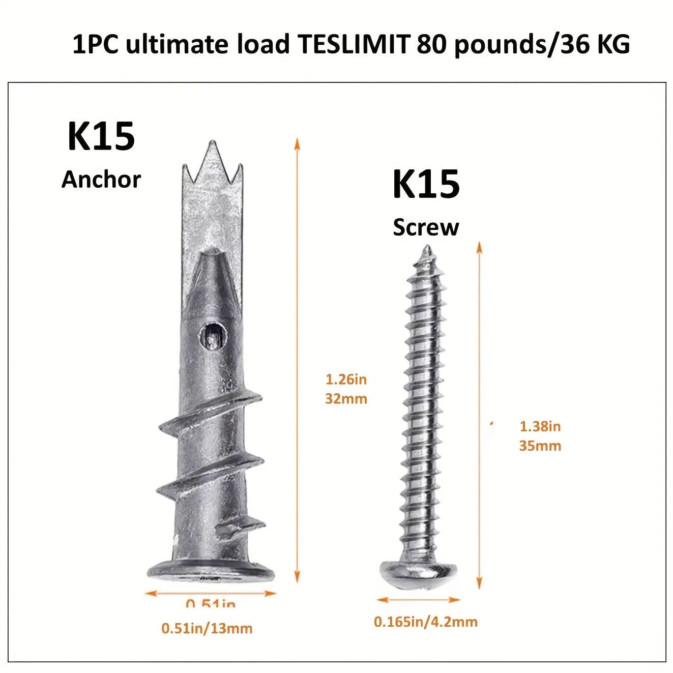 SelfDrilling Drywall Anchors and Screws Kit Heavy Duty Metal