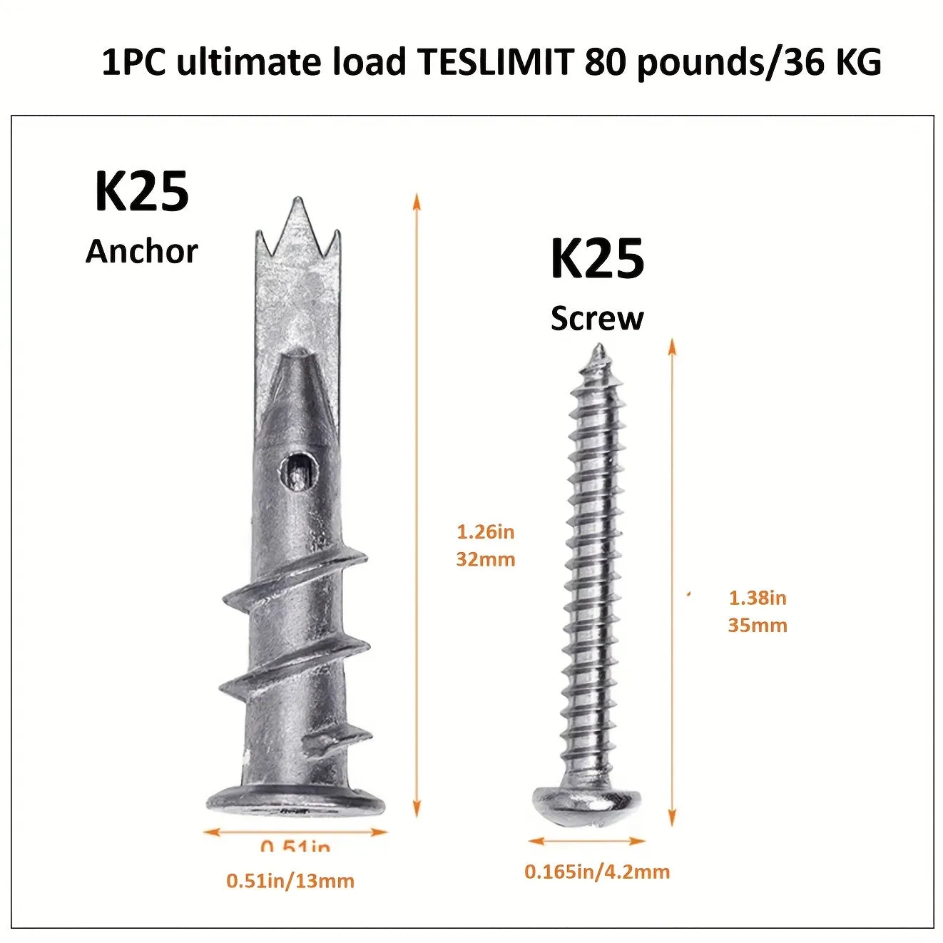 SelfDrilling Drywall Anchors and Screws Kit Heavy Duty Metal