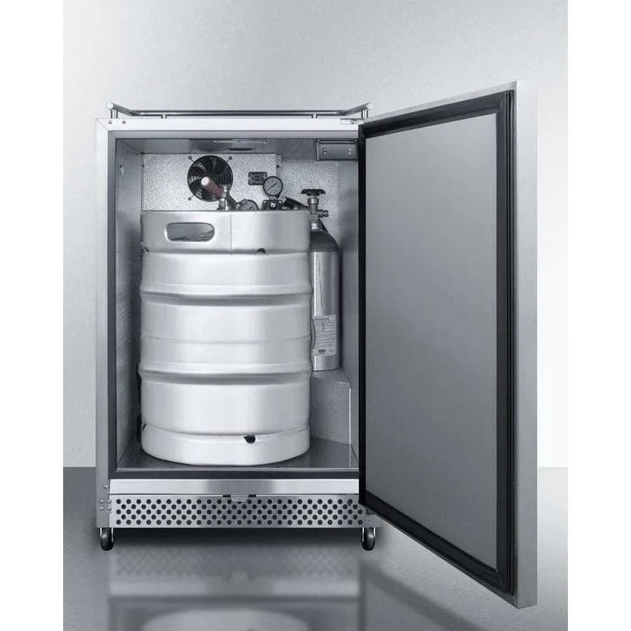 Summit 24" Built-In Single Tap All Stainless Steel Outdoor Commercial Kegerator SBC695OSNK