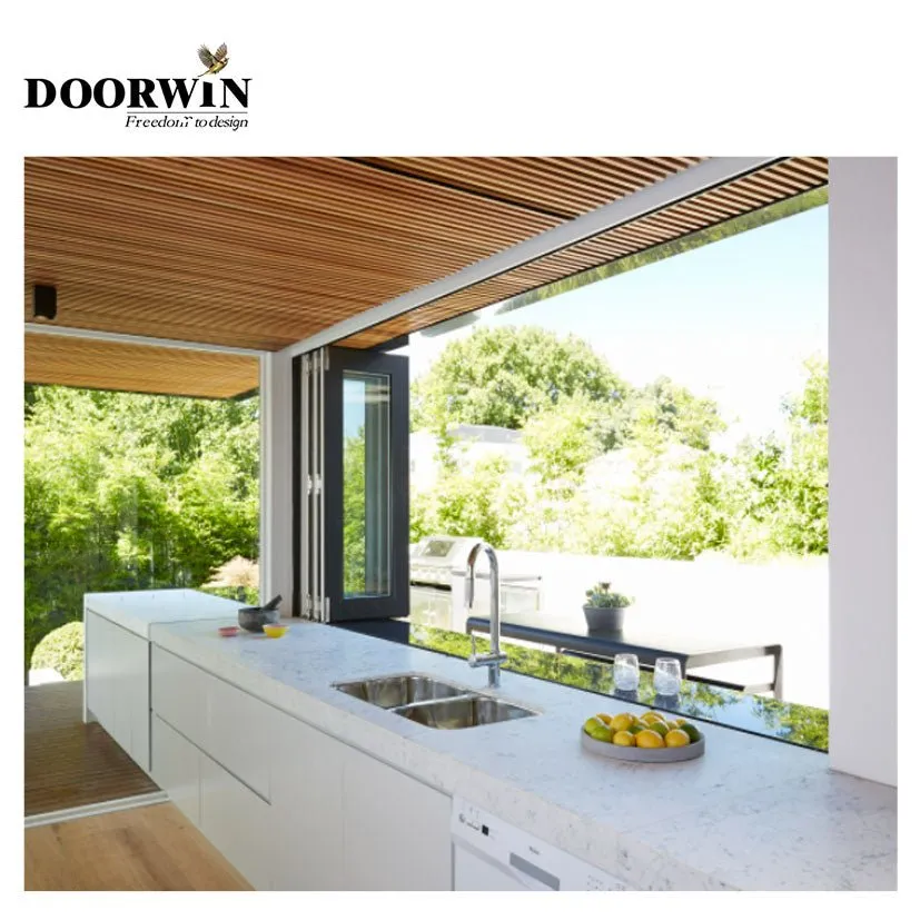 USA Columbus  good quality Aluminium alloy bi-fold interior glass windows lowes folding windows lightweight by Doorwin