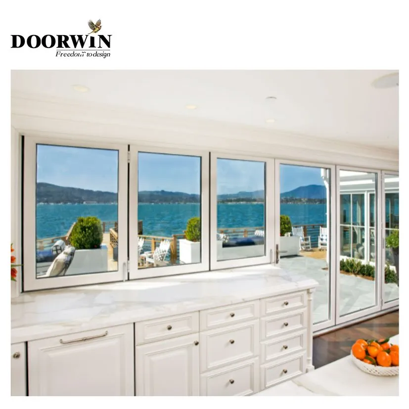 USA Columbus  good quality Aluminium alloy bi-fold interior glass windows lowes folding windows lightweight by Doorwin