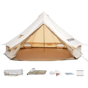 Vevor Bell Tent 19 ft/6m Yurt Cotton Canvas Waterproof With Stove Jack For 10-12 People 4 Seasons