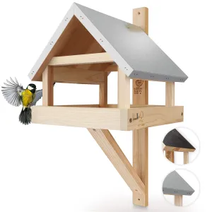 Wild Animal Heart Xl Wooden Birdhouse With Weatherproof Metal Roof - Solid Wood