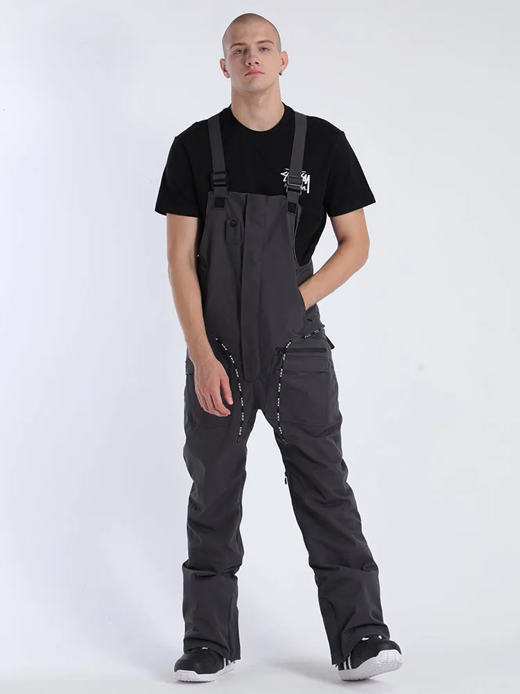 Women's Dark Grey Overalls Snowboard Ski Bibs Pants